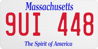 MA license plate 9UI448