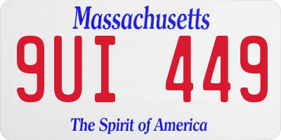 MA license plate 9UI449