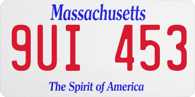 MA license plate 9UI453