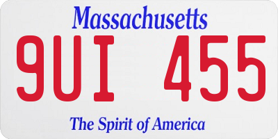 MA license plate 9UI455