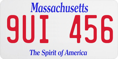 MA license plate 9UI456