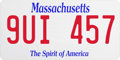 MA license plate 9UI457