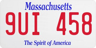MA license plate 9UI458