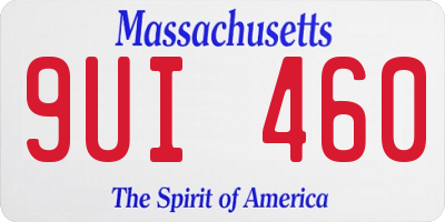 MA license plate 9UI460