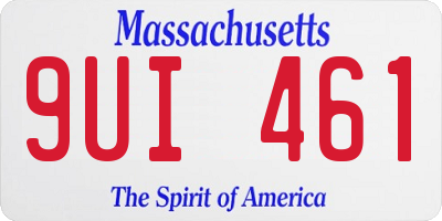 MA license plate 9UI461