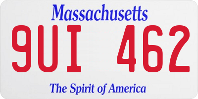 MA license plate 9UI462