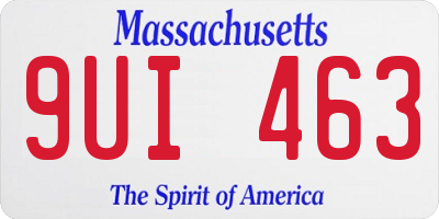 MA license plate 9UI463