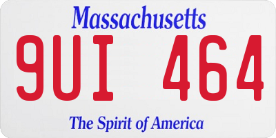 MA license plate 9UI464