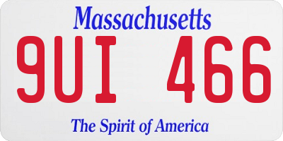 MA license plate 9UI466