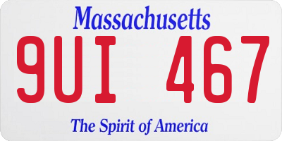 MA license plate 9UI467