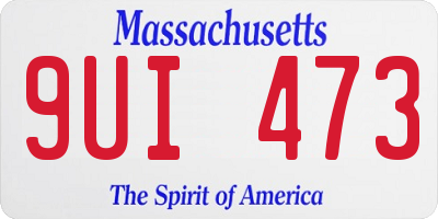 MA license plate 9UI473