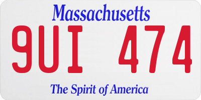 MA license plate 9UI474