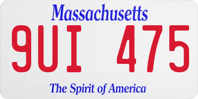 MA license plate 9UI475