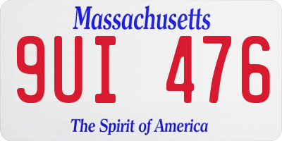 MA license plate 9UI476