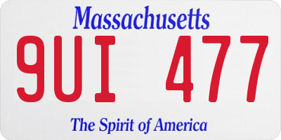 MA license plate 9UI477