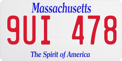 MA license plate 9UI478
