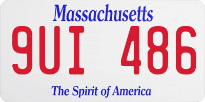 MA license plate 9UI486