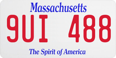 MA license plate 9UI488