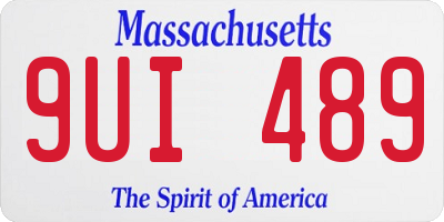 MA license plate 9UI489