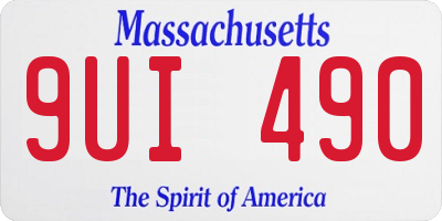 MA license plate 9UI490