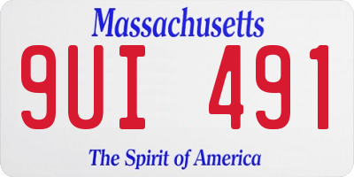 MA license plate 9UI491