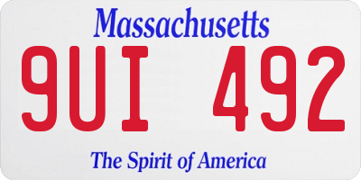 MA license plate 9UI492