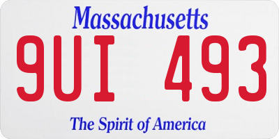 MA license plate 9UI493