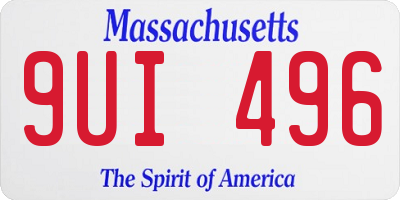 MA license plate 9UI496