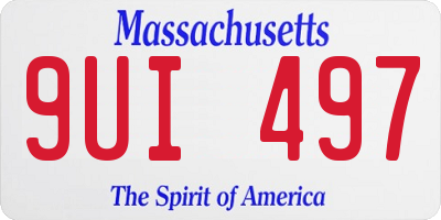 MA license plate 9UI497