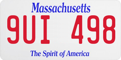 MA license plate 9UI498
