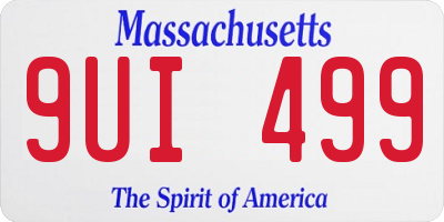 MA license plate 9UI499