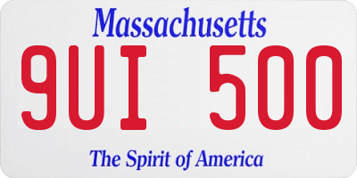 MA license plate 9UI500