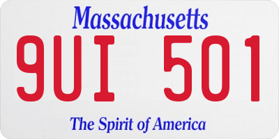MA license plate 9UI501