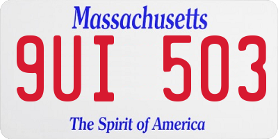 MA license plate 9UI503