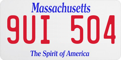 MA license plate 9UI504
