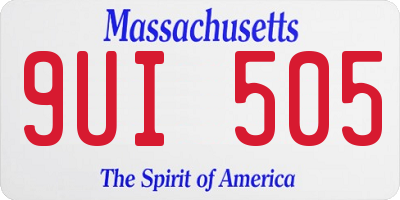 MA license plate 9UI505