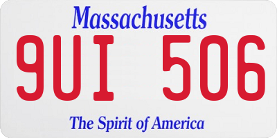 MA license plate 9UI506