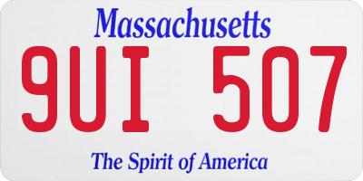 MA license plate 9UI507