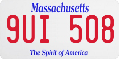 MA license plate 9UI508