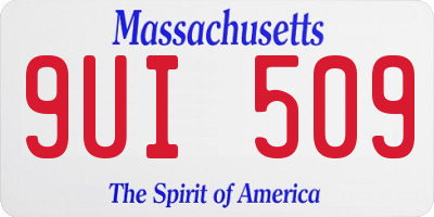 MA license plate 9UI509