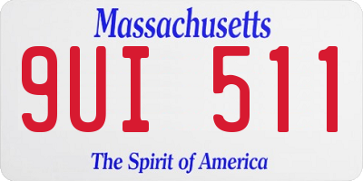MA license plate 9UI511
