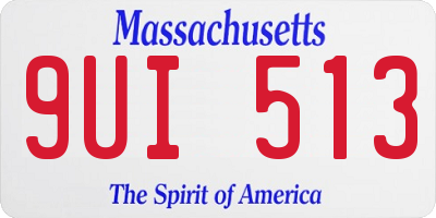 MA license plate 9UI513