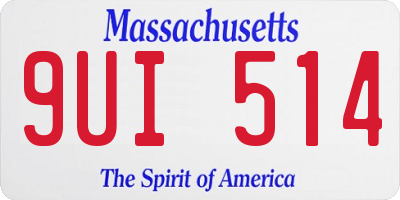 MA license plate 9UI514
