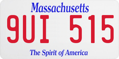 MA license plate 9UI515