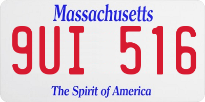 MA license plate 9UI516