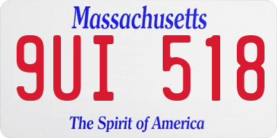 MA license plate 9UI518