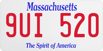 MA license plate 9UI520