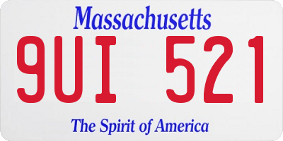 MA license plate 9UI521