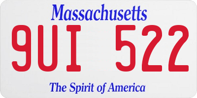 MA license plate 9UI522