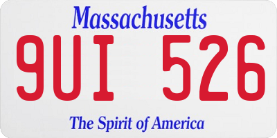MA license plate 9UI526